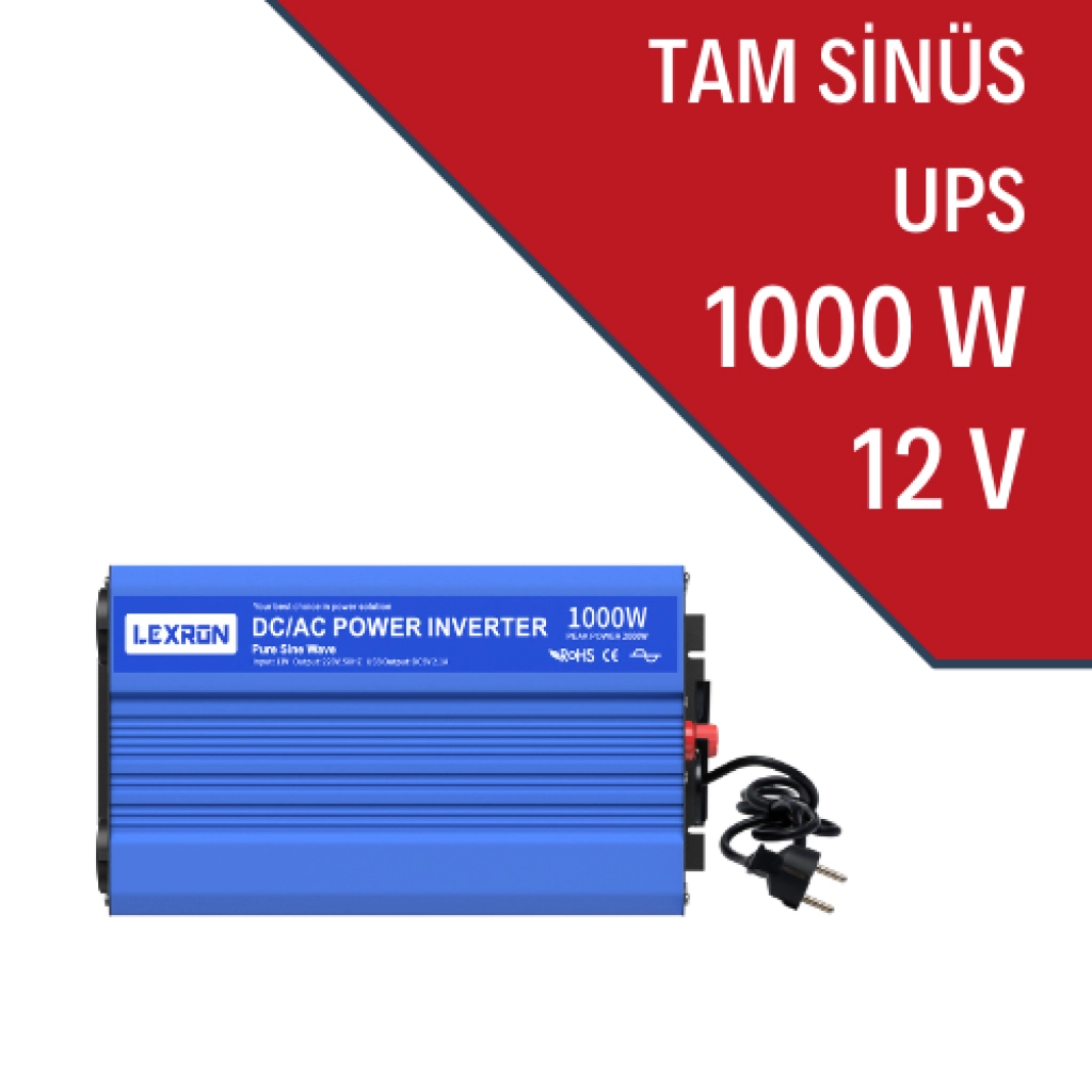 1000W-12V Tam Sinüs İnverter UPS