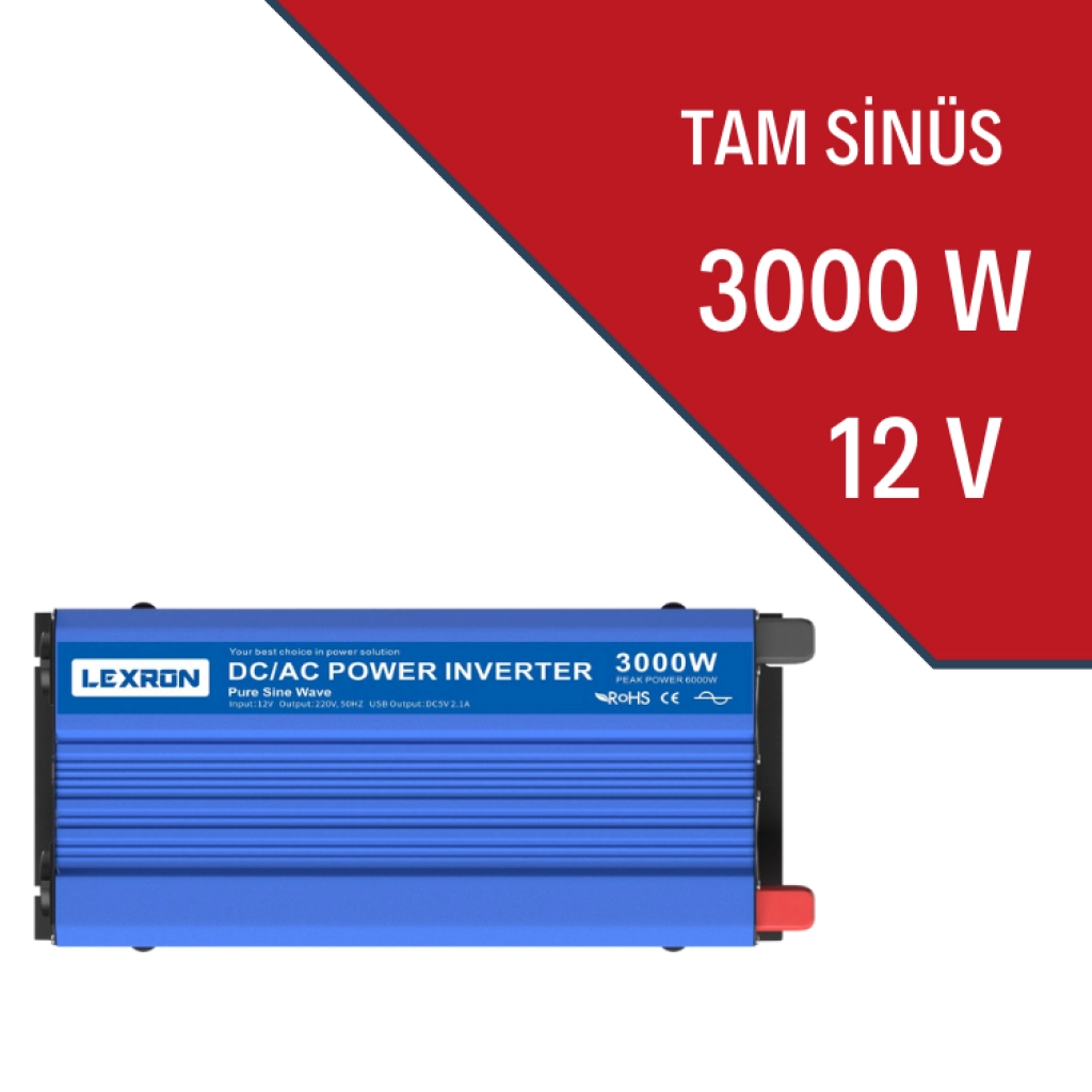 3000W-12V Tam Sinüs İnverter