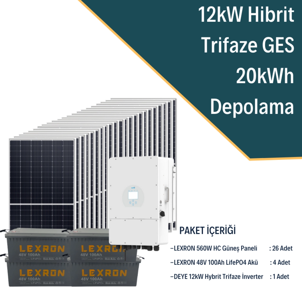 12KW Trifaze Hibrit Sistem